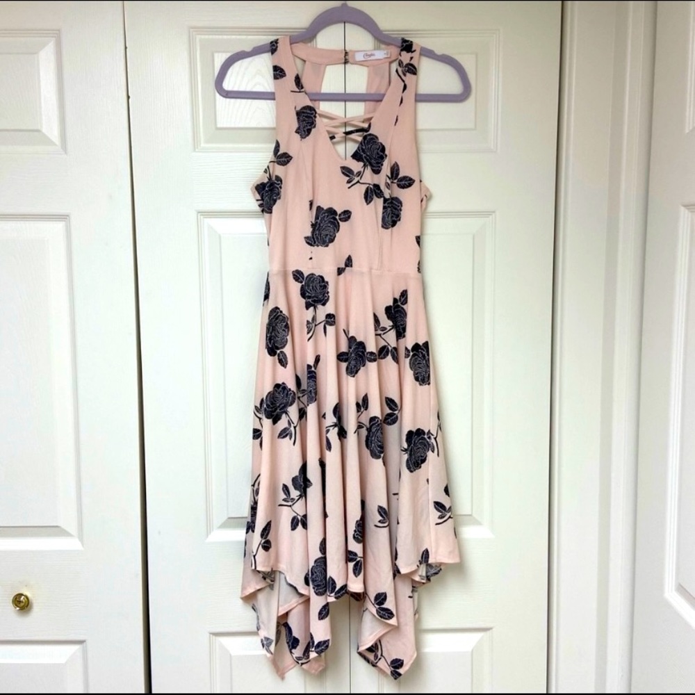 Candie’s Lace-Up Handkerchief Dress